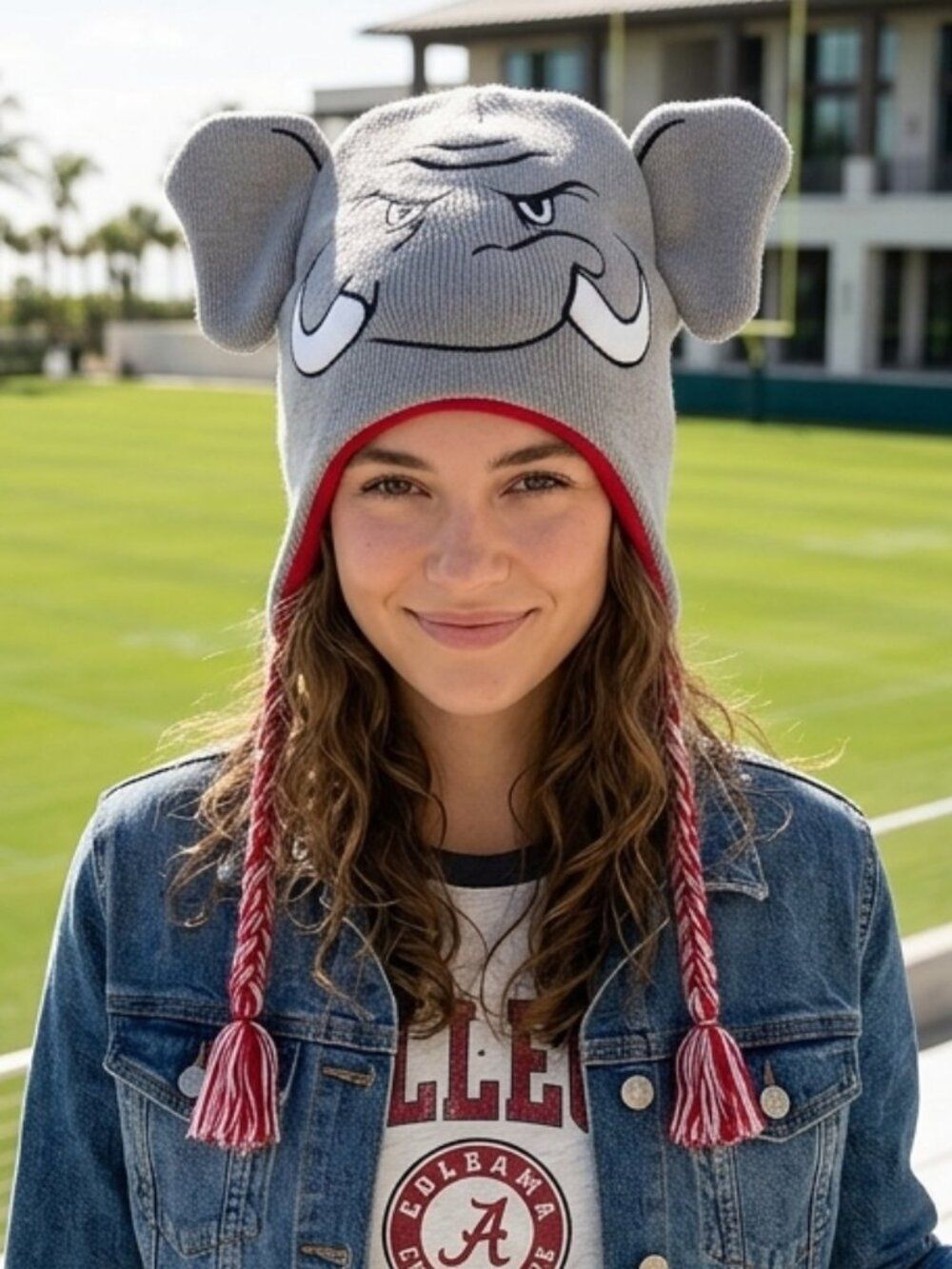 University Of Alabama Crimson Tide Gray Elephant Knit Beanie Hat